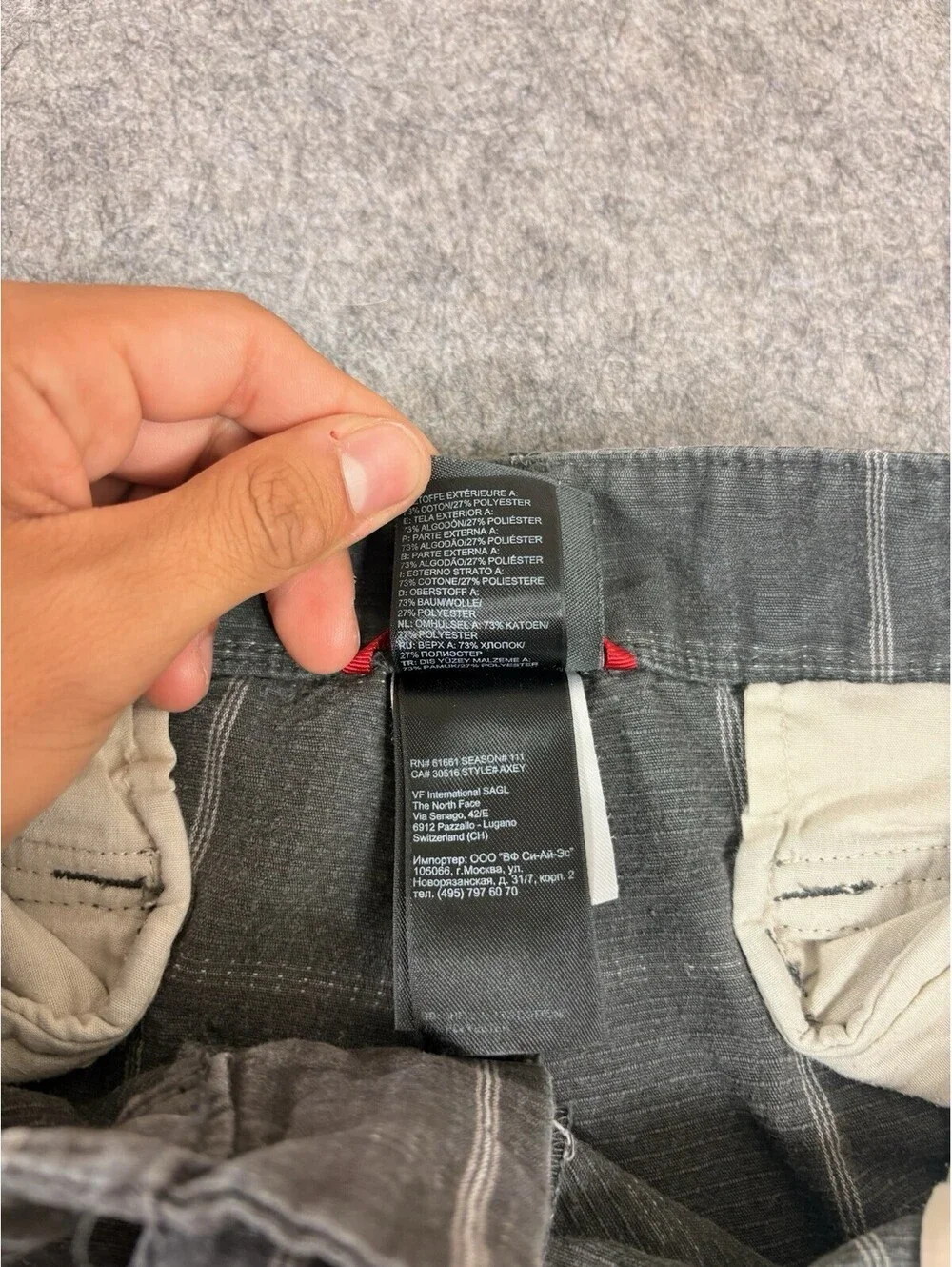 The North Face Cargo Shorts Rainier Surplus Mens 40 Gray Twill Hiking Outdoor